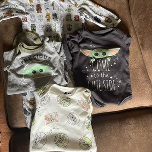 Baby Yoda 0/3 month lot of 4 infant
clothes gently worn